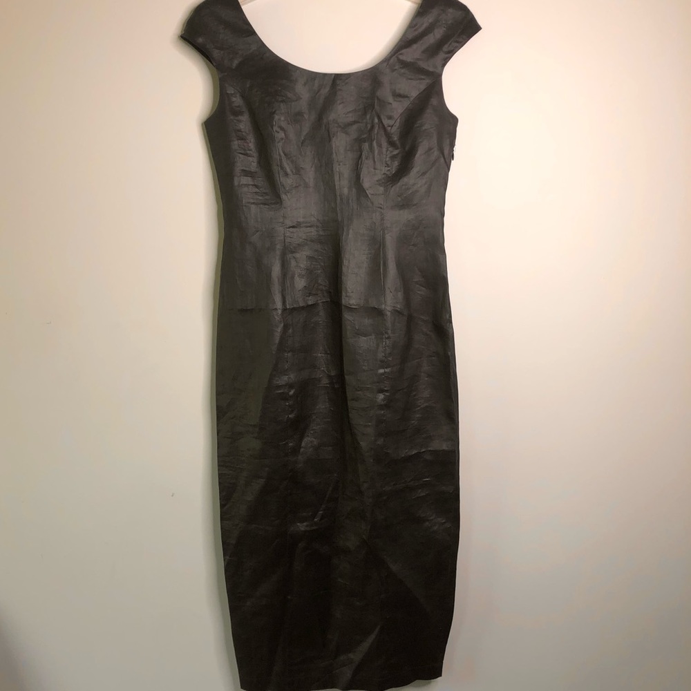 💥PRICE⬇️Vivienne Tam Deep Chocolate 100% Raw Silk Midi Dress